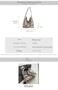 Detailed dimensions and weight specifications of the large khaki canvas tote bag
