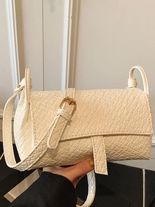 Women Woven PU Leather Shoulder Bag 2025 Fashion Minimalist Small Square Flap Crossbody Bag Daily Versatile Underarm Messenger Bag
