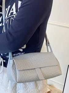 Minimalist grey crocodile texture underarm bag for women with slim shoulder strap