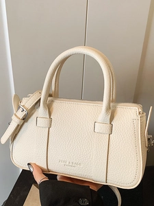 Women Fashion PU Leather Solid Color Handbag Korean Minimalist Shoulder Crossbody Bag Trendy Small Square Bag Daily Commute