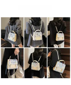 Collage montrant les styles de portage du sac à dos à carreaux avec motif d'ours
