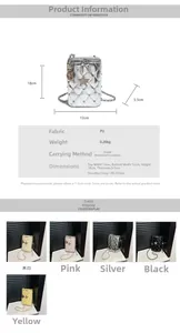 Detail showing dimensions and technical specifications of the quilted star crossbody bag