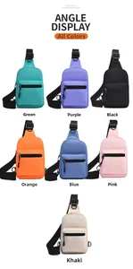 Matrix layout showing seven colors of minimalist nylon crossbody chest bags for women