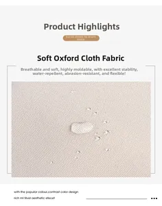 Détail du tissu oxford imperméable montrant une texture respirante et durable en beige
