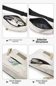 Détail de la capacité intérieure du sac bandoulière pour portefeuilles et gadgets