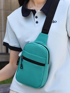 Sac de poitrine en toile vert menthe minimaliste pour femme, grand sac bandoulière stylé