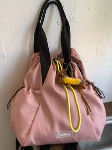 Fashion Nylon Drawstring Backpack Large Capacity Street Trend Schoolbag For College Students Outdoor Travel Casual Bags Women