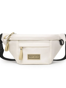 Sac de Poitrine en Nylon Minimaliste Urbain Sac Banane Imperméable Grande Capacité Sac Bandoulière Décontracté Pour Sport