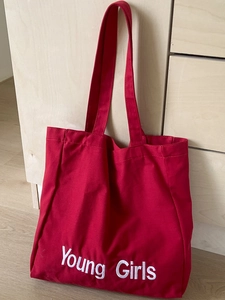 Korean Ins Style Letter Print Canvas Tote Bag For Women Large Capacity Casual Shopping Handbag Minimalist Shoulder Bag