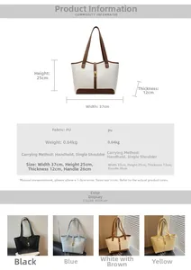 Close-up of crocodile pattern PU tote bag with metal lock detail and size measurements
