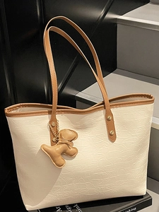 Vintage Niche Croco Pattern Tote Bag Large Capacity Minimalist Casual Shoulder Bag For Women Daily Commute Handbag
