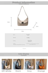 Dettaglio delle dimensioni 35x18x10cm della borsa tote minimalista in tela lavata capiente