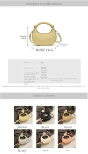Detailed size specifications and color options for the woven hobo shoulder bag