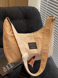 Women Large Capacity Shoulder Crossbody Bag Retro Simple Chic Washed Cloth Commuter Fashion Casual Tote Bag For Daily