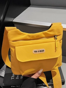 Borsa Messenger Semplice in Stile Giapponese per Donna Studente Impermeabile in Nylon Tela Borsa a Tracolla Urban Casual Quotidiana