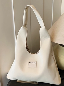Minimalist Large Capacity Velvet Shoulder Bag For Women Urban Commuting Underarm Hobo Tote Bag Stylish Soft Solid Color Handbag