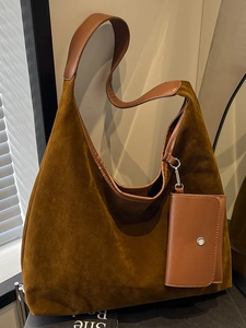 Women's Vintage PU Leather Hobo Shoulder Bag Large Capacity Tote Bag With Detachable Mini Pouch Minimalist Commuting Bag