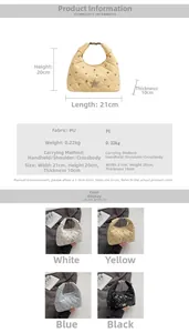Detailed size specifications and color comparison of the quilted chain shoulder bag