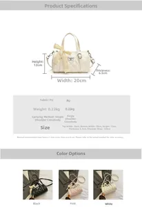 Detailed size guide and specifications for the quilted PU leather crossbody bag