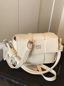 Sac Bandoulière Petit Carré en Cuir PU Tissé Avec Charme en Dentelle de Künstliche Perles Mode Élégant Urbain Sac à Épaule Femme