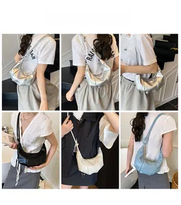 Hobo dumpling bag in four colors showing stylish knotted strap and pleated leather texture