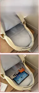 Detail view of large capacity main compartment with dedicated electronic device pockets