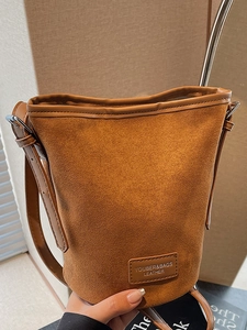 Retro Minimalistische Mattierte PU Leder Beuteltasche Damen Einfarbige Große Kapazität Schulter Umhängetasche Modische Handtasche