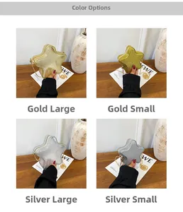 Sternförmige Pailletten-Umhängetaschen mit Goldketten in Gold- und Silbervariationen