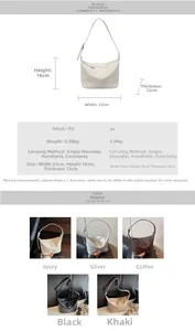Guide des tailles et spécifications du sac à bandoulière en cuir PU style français