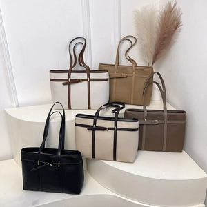 Minimalist faux leather tote bag collection in five elegant colors for women