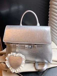 Sac à Dos Femme Mode en Cuir PU à Double Usage Petit Sac à Main de Niche Avec Charme de Coeur en Dentelle Été 2025 Minimaliste