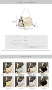 Detailed size guide for minimalist PU crossbody bag showing dimensions 20x16x9.5cm
