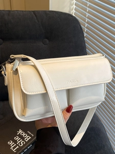 Vintage Niche PARIS Embossed PU Leather Underarm Baguette Bag Double Front Pockets Casual Shoulder Crossbody Bag Women
