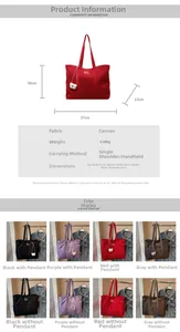 Dimensions détaillées et options de couleurs pour le grand sac fourre-tout en toile souple