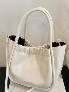 Modische Plissierte PU Leder Schultertasche Damen Mode Einfache Umhängetasche Für Den Täglichen Casual Büro Elegant Große Kapazität Stil