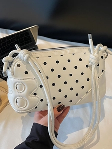 Niche Fashion Polka Dot Underarm Bag For Women Summer Chic Shoulder Bag High Aesthetic Commuter Crossbody Bag PU Leather