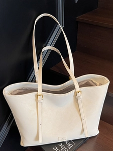 Sac Fourre-tout en Cuir PU Grande Capacité pour Femmes Minimaliste Urbain Bandoulière pour Navettage Mode Décontracté Unie