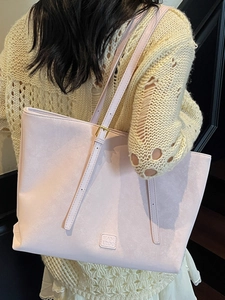 Sac fourre-tout en cuir rose pour femme avec grande capacité et bandoulières réglables