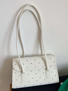 Vintage PU Leather Heart Print Underarm Bag For Women Large Capacity Shoulder Bag Trendy Flip Handbag Daily Commute Bag