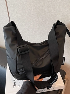 Women Korean Style Casual Nylon Crossbody Bag Niche Design Shoulder Dumpling Bag Wide Strap For Daily Campus School Travel
