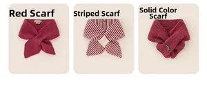 Trama dettagliata di sciarpe in maglia rosse in stili uniti, a righe e a maglia intrecciata