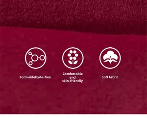 Vue macro du velours rouge vin, tissu doux et respectueux de la peau, sans formaldéhyde