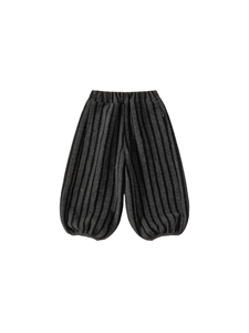 Thick winter fleece lined striped harem pants for kids with elastic waist and cuffs