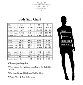 Detailed size chart for off-shoulder dress featuring XS to L in centimeters and inches