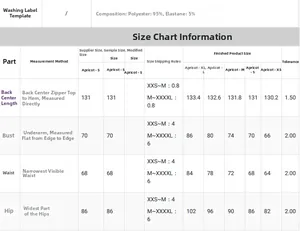 Detailed size chart for apricot evening dress with polyester blend fabric specifications