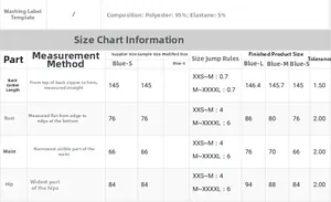 Size chart showing bust and waist measurements for the mermaid evening dress