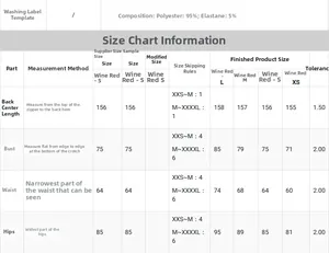 Detailed size chart for burgundy off-the-shoulder evening dress with sequin fabric details