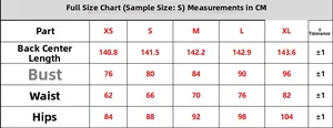 Size chart for the elegant off-shoulder evening dress including length, bust, and waist in CM