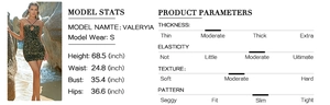 Detailed size guide and fit parameters for black sequin bodycon party dress