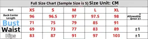 Detailed size chart for women's elegant slim-fit party dress with measurements in CM